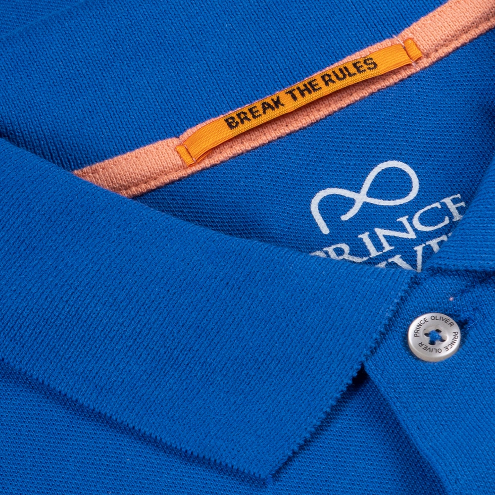 Men Prince Oliver Essential Polo Pique Μπλε Ρουά 100% Cotton (Regular Fit) 5