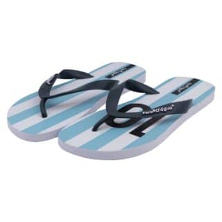 Beachwear Collection Blue Striped Flip Flops with Design Fora D ’Agua