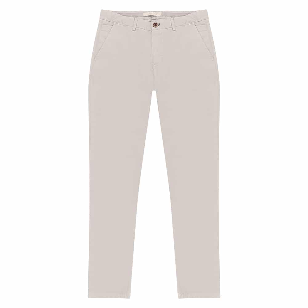 Παντελόνια/Chinos > Men > Ένδυση Prince Oliver Premium Light Chino Εκρού με Απαλή Ρίγα (Modern Fit) NEW COLLECTION