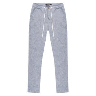 Linen Collection Prince Oliver Joggers Παντελόνι Γκρι Ριγέ 24h Comfort (Modern Fit)