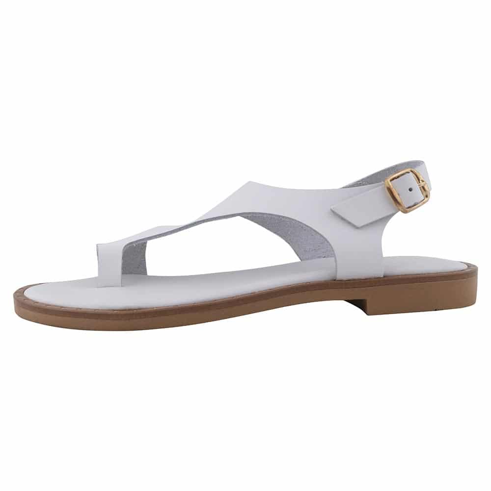 Prince Oliver Δερμάτινα Σανδάλια Λευκά Outlet