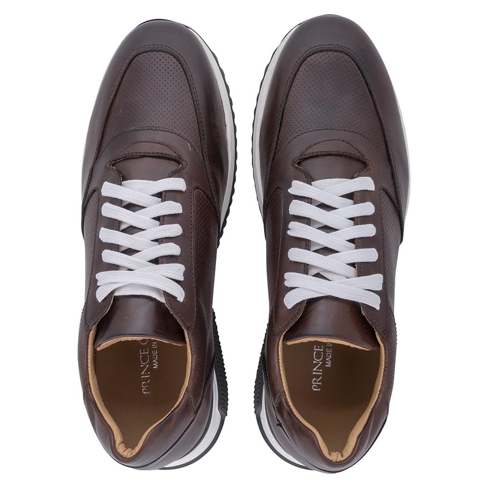 Casual Καφέ Σκούρο Leather Sneaker 10