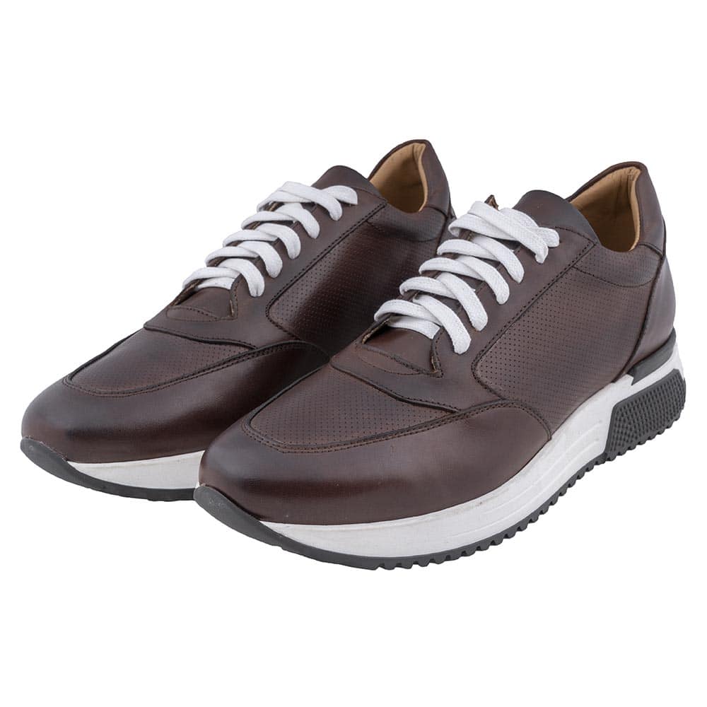 Casual Καφέ Σκούρο Leather Sneaker 9