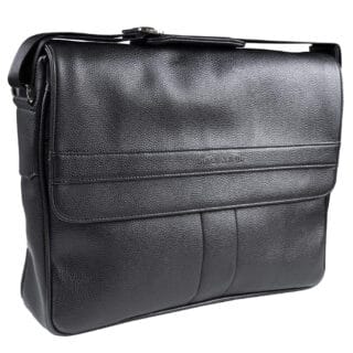 Men Prince Oliver Ανδρική Tσάντα Messengers Bag Μαύρη Eco Leather