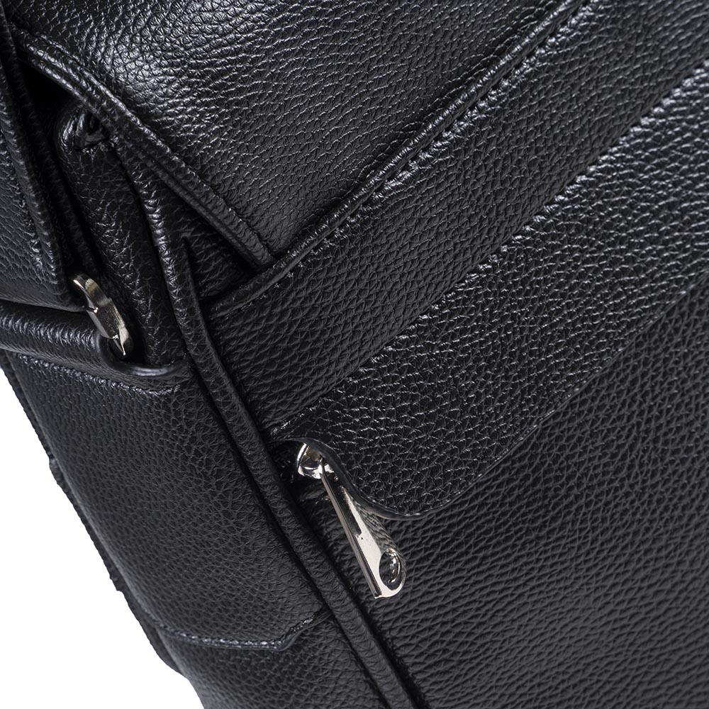 Men Prince Oliver Ανδρική Tσάντα Messengers Bag Μαύρη Eco Leather 13