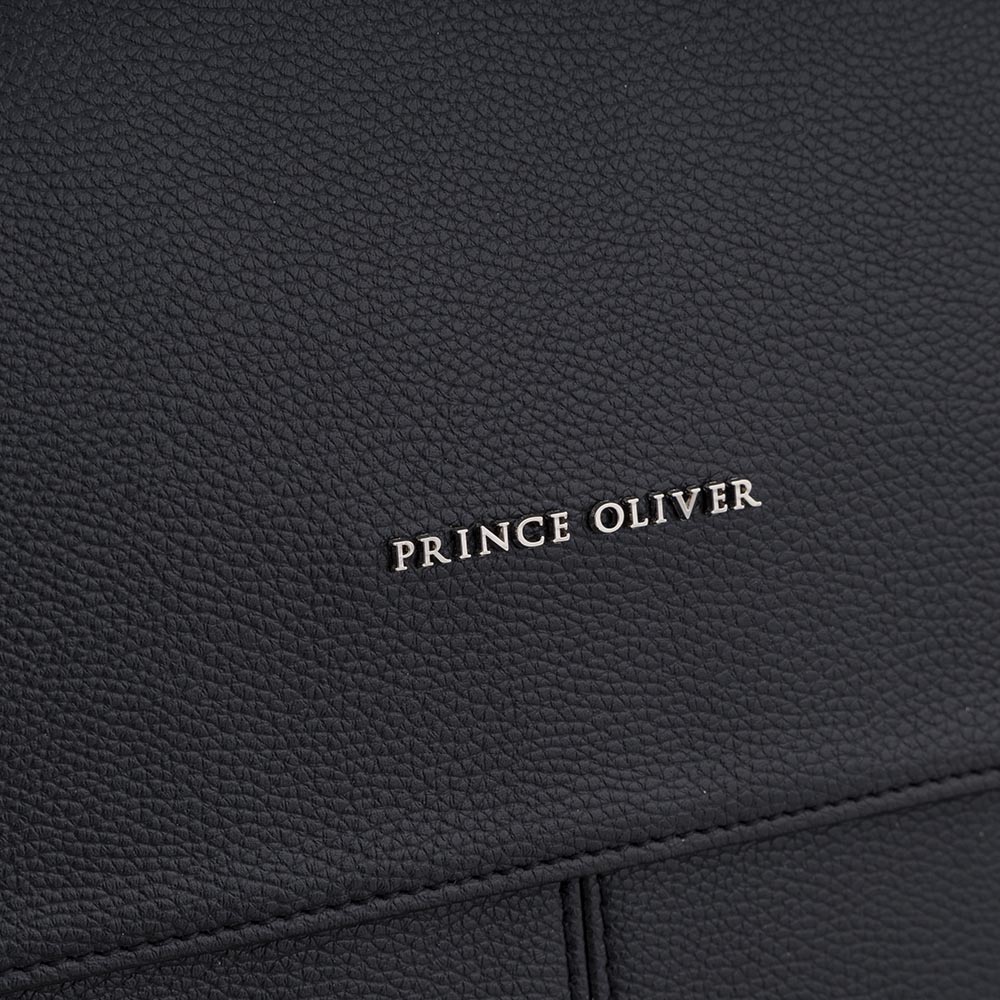 Men Prince Oliver Ανδρική Tσάντα Messengers Bag Μαύρη Eco Leather 14