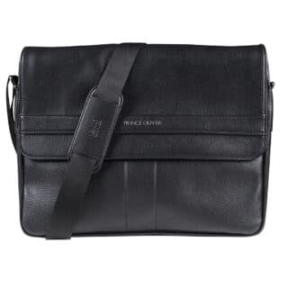 Men Prince Oliver Ανδρική Tσάντα Messengers Bag Μαύρη Eco Leather 3