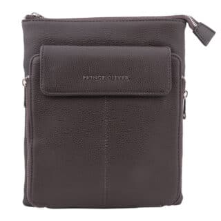 Τσάντες Ταχυδρόμου Prince Oliver Ανδρική Τσάντα Messenger Bag Καφέ Σκούρο 3