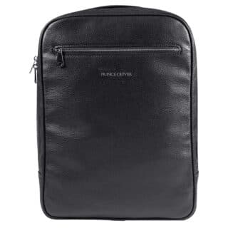 Men Prince Oliver Ανδρικό Σακίδιο Πλάτης Backpack Μαύρο Eco Leather