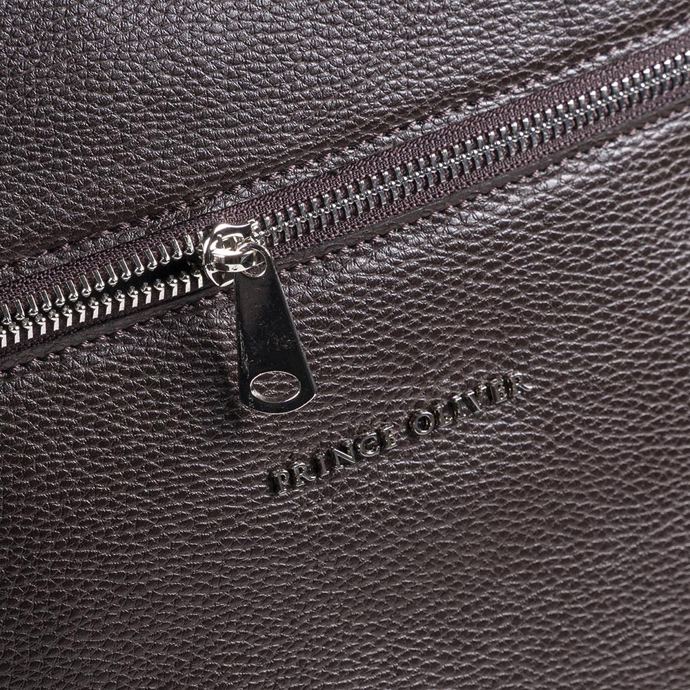 Men Prince Oliver Ανδρικό Σακίδιο Πλάτης Backpack Καφέ Σκούρο Eco Leather 14