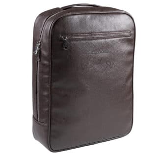 Men Prince Oliver Ανδρικό Σακίδιο Πλάτης Backpack Καφέ Σκούρο Eco Leather 3