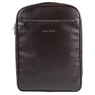 Men Prince Oliver Ανδρικό Σακίδιο Πλάτης Backpack Καφέ Σκούρο Eco Leather