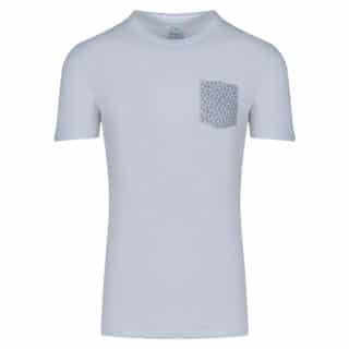 Men Essential T-Shirt Λευκό Round Neck με Τσεπάκι (Modern Fit) 100% Cotton