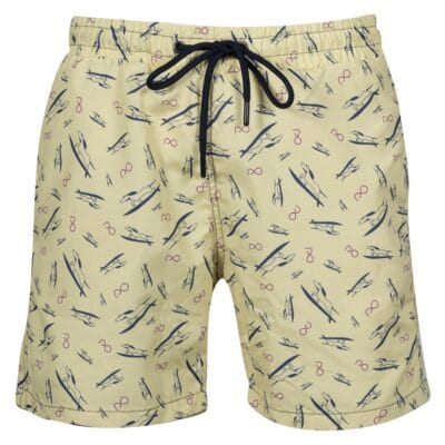 Prince Oliver Yellow Swim Shorts with Dogs