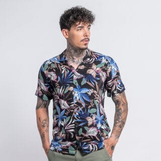 Black Floral Shirt 100% Viscose (Modern 