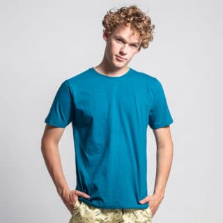Men Essential T-Shirt Πετρόλ Round Neck (Modern Fit) 100% Cotton