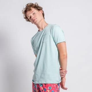 Clothing Prince Oliver Essential Turquoise T-Shirt with Pocket 100% Cotton (Modern Fit)