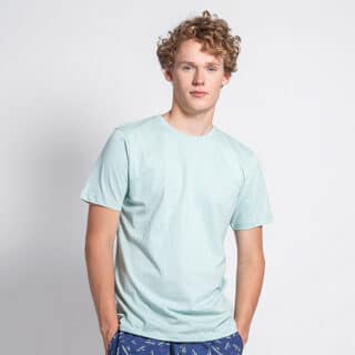 Men Essential T-Shirt Τυρκουάζ Round Neck (Modern Fit) 100% Cotton