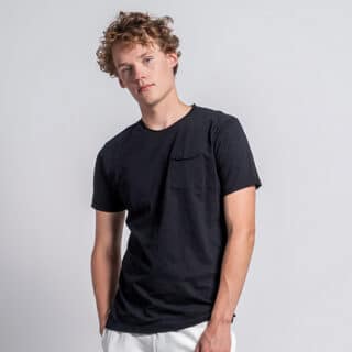 Men Prince Oliver Essential T-Shirt Ανθρακί με Τσεπάκι 100% Cotton (Modern Fit)