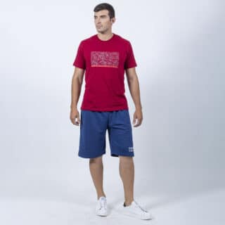 Men Plus Size Collection T-Shirt Μπορντώ Round Neck (Comfort Fit) 100% Cotton Μόνο Μεγάλα Μεγέθη