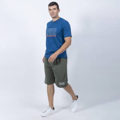 Plus Size Collection T-Shirt Πετρόλ Round Neck (Comfort Fit) 100% Cotton Μόνο Μεγάλα Μεγέθη