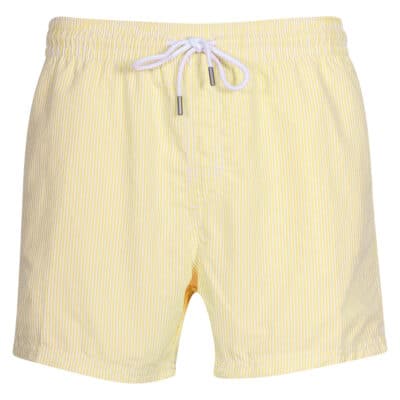 Yellow Swim Shorts with Stripes