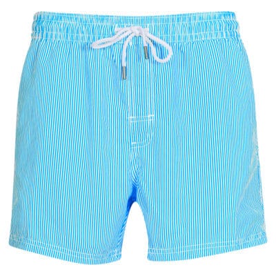 Turquoise Swim Shorts with Stripes
