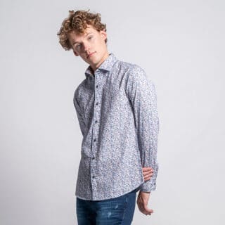 Clothing Prince Oliver Brown Shirt with Micro Design (Modern Fit)