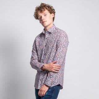 Clothing Prince Oliver Red / Blue Tropical Shirt (Modern Fit)