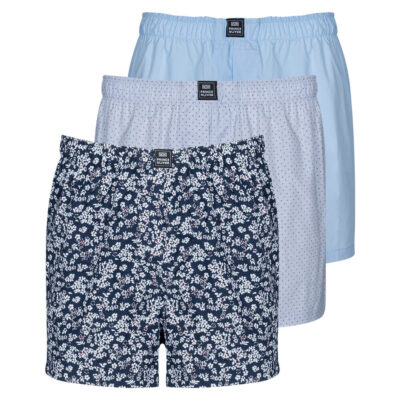 UNISEX Set Premium Woven Cotton Boxer 3 Pcs. MultiColor (Relax Fit)
