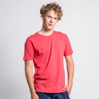 Men Essential T-Shirt Κοραλί Round Neck (Modern Fit) 100% Cotton