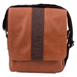 Men Prince Oliver Ανδρική Tσάντα Messengers Bag Καφέ Eco Leather 3