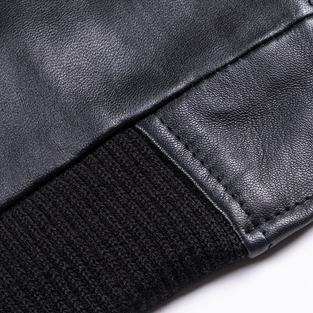 Men Prince Oliver Δερμάτινο Bomber Μαύρο 100% Leather Jacket (Modern Fit) 17