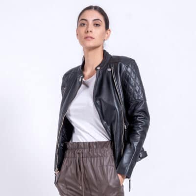 Prince Oliver Δερμάτινο Μπουφάν Μαύρο 100% Leather