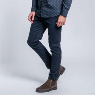 Clothing Prince Oliver Dark Blue Premium Winter Chinos (Modern Fit)