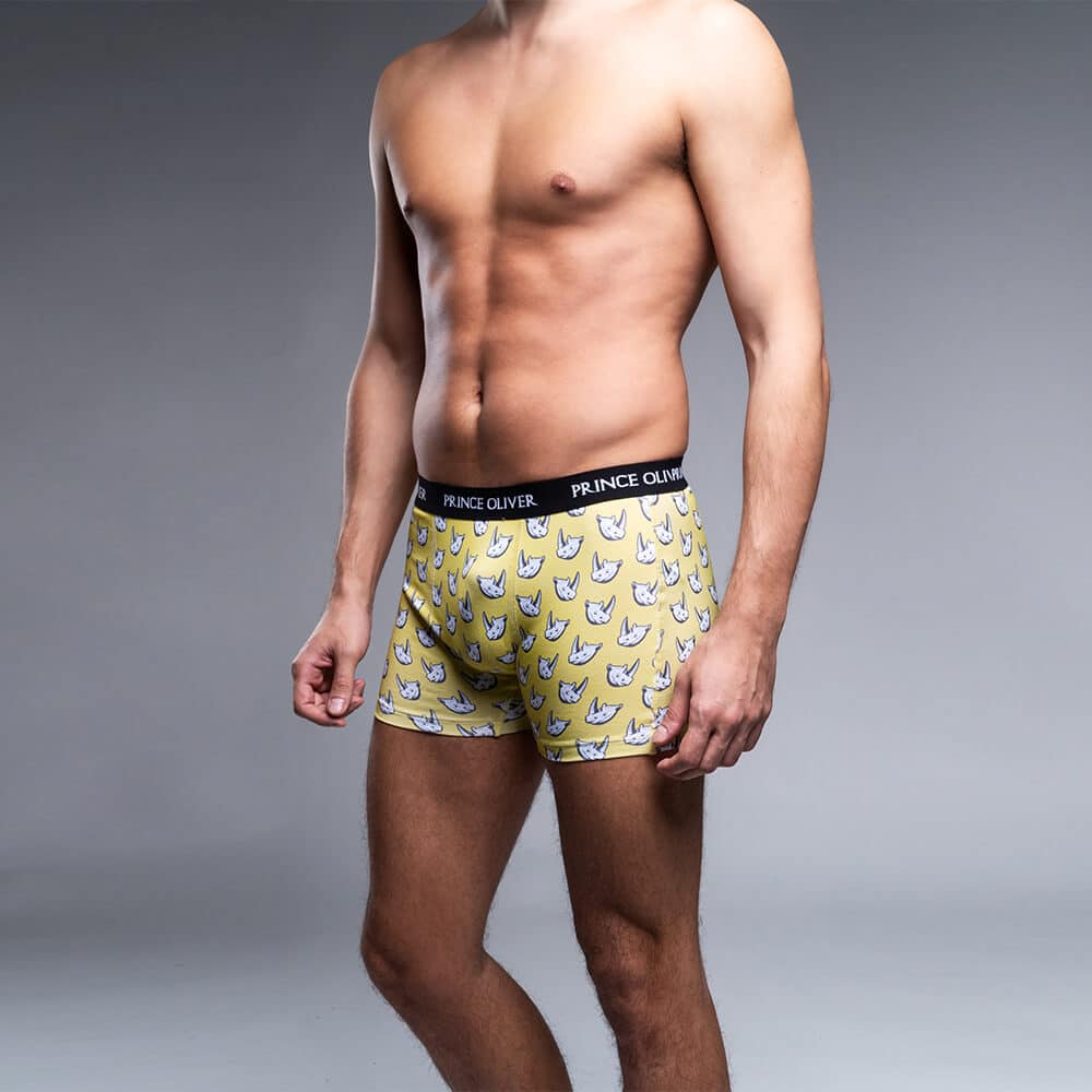 Accessories Yellow Cotton Stretch Boxer with Rhino WILD LIFE COLLECTION 2