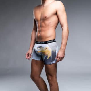 Accessories Black Cotton Stretch Boxer with Hawk WILD LIFE COLLECTION