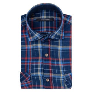 Clothing Prince Oliver Check Shirt Blue / Yellow / Red 100% Cotton (Modern Fit)