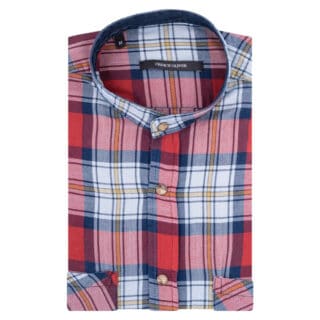 Clothing Prince Oliver Mao Check Shirt Red / White / Blue / Yellow 100% Cotton (Modern Fit)