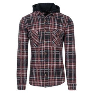 Men Πουκάμισο Καρό Flannel Μαύρο/Ροζ/Λευκό (Modern Fit) 100% Cotton