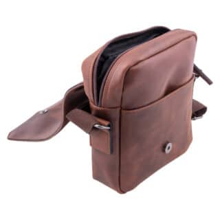 Men Prince Oliver Ανδρική Τσάντα Ταχυδρόμου Δερμάτινη Καφέ “Original Leather” 3