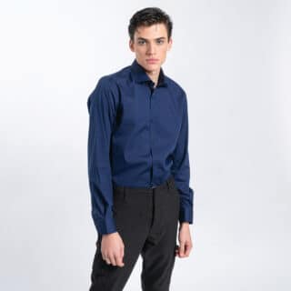 Clothing Prince Oliver Dark Blue Shirt (Modern Fit)