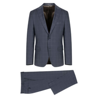 Clothing Prince Oliver Grey Check Suit (Modern Fit)
