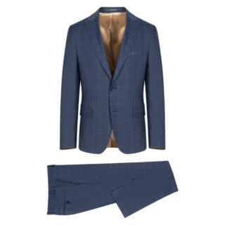 Clothing Prince Oliver Dark Blue Stripped Suit (Modern Fit)