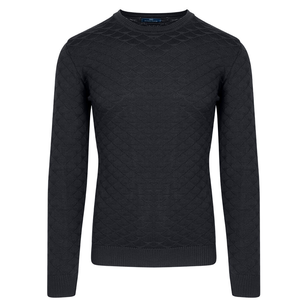 Clothing Prince Oliver Black Round Neck Sweater (Modern Fit) 2