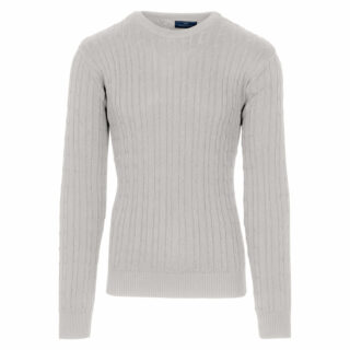 Clothing Prince Oliver Ecru Round Neck Sweater Jacquard Knitting 100% Cotton (Modern Fit)