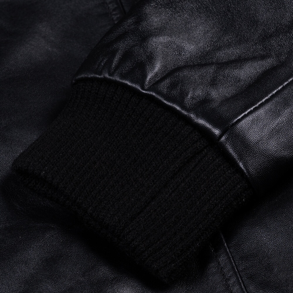 Men Prince Oliver Bomber Μαύρο 100% Leather Jacket  (Modern Fit) 13