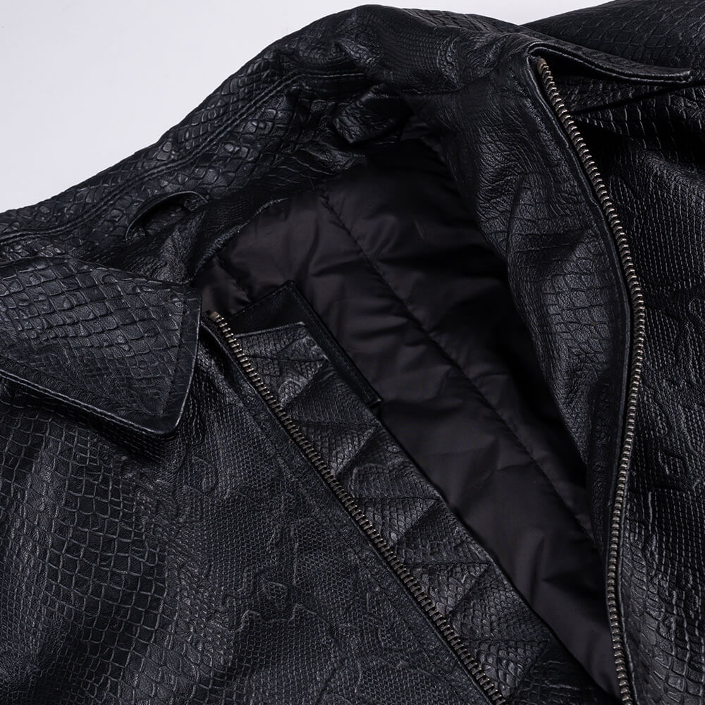 Men Prince Oliver Δερμάτινο Μαύρο 100% Leather Jacket  (Modern Fit) 8