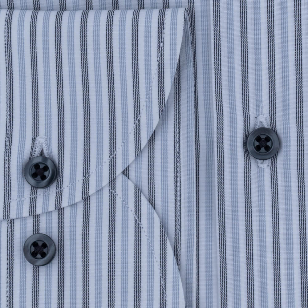 Men Superior Πουκάμισο Γαλάζιο Ριγέ 100% Fine Cotton (Modern Fit) 4