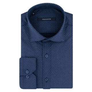 Clothing Prince Oliver Blue Shirt with Micro Design (Modern Fit)